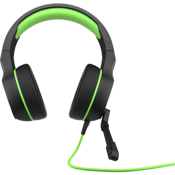 Casque de jeu Stereo HP Pavilion Gaming 400 Noir/vert Basses profondes aigus precis, coussinet doux similicuir, commandes intégrées au câble