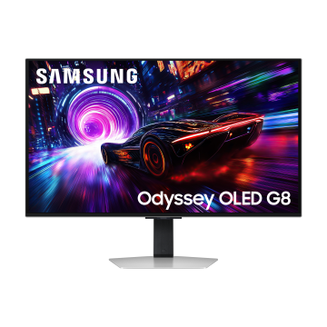 Ecran 32'' Samsung Gaming ODYSSEY G8 Noir OLED 240Hz 0.03ms 3840X2160 260cd/m² 2xHDMI DP 3xUSB Casque Pied réglable hauteur orientable inclinable pivot