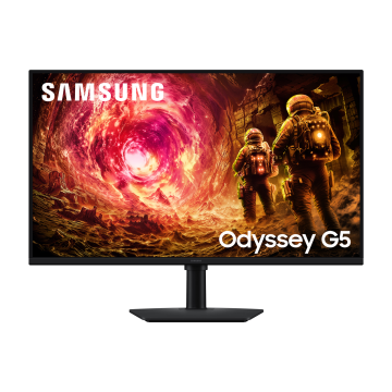 Ecran 32'' Samsung Gaming ODYSSEY G5 Noir VA 180Hz 16:9 1ms 2560x1440 300cd/m² 2xHDMI Displayport Pied réglable hauteur orientable inclinable pivot