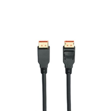Câble Displayport 2.1 mâle/mâle avec verrouillage - connecteurs plaqués or - certifié VESA - 80Gbps - 16k@60Hz - 1m - Noir