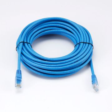 Câble RJ45 Male/Male droit CAT6A U/UTP - Longueur 10M - Bleu - en sachet