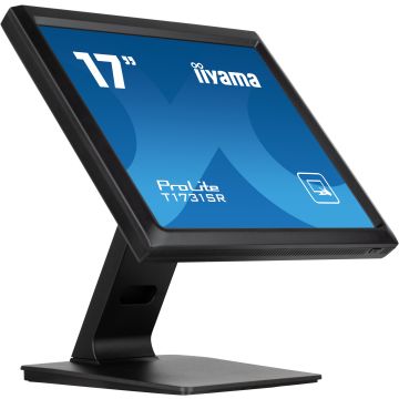 Ecran IIYAMA 17 Tactile résistive Noir dalle TN 1280x1024 5:4 5ms 250cd/m² 1000:1 Haut-parleurs VGA HDMI Displayport USB VESA 100x100 T1731SR-B1S"