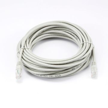 Câble RJ45 Male/Male droit CAT6A U/UTP - Longueur 10M - Gris - en sachet