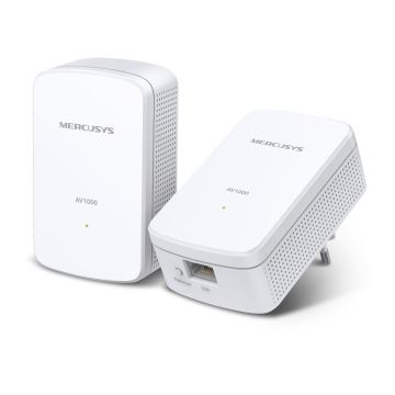 Kit de démarrage Powerline Gigabit AV1000 (lot de 2) Vitesse 1000Mbps Powerline CPU Broadcom 1 port Gigabit Branché au mur HomePlug AV2 Couleur Blanc
