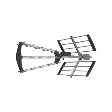 Antenne exterieure TNT trinappe LTE 700 MHz - Passive - Protégée 5G/4G - Gain 20 dB - Noire