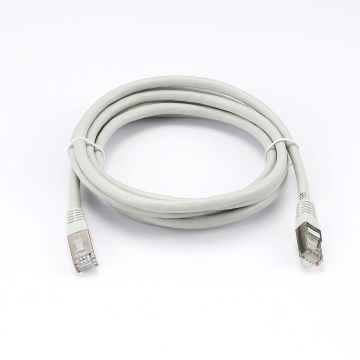 Câble RJ45 Male/Male droit CAT6A S/FTP - Longueur 2M - Gris - en sachet