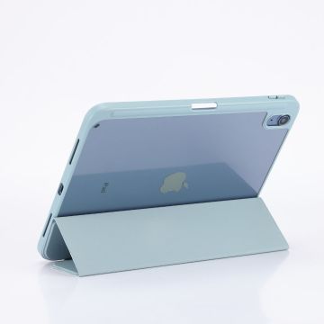 Etui folio WE pour tablette iPad 10.9 (iPad 10 2022 / iPad 11 2025) - Coloris Bleu - Fonction support - Dos transparent - Support stylet