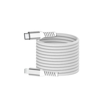 Câble USB-C/Lightning magnétique, USB2,0 - 9V/3A/27W, 2 mètres blanc