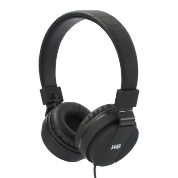 Casque filaire noir avec micro câble 1.20m arceau réglable