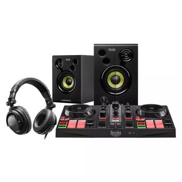 HERCULES DJLEARNING KIT MK2 pour apprendre a mixer et devenir DJ Controleur DJ 2 platines+ Enceintes actives 2x15wRMS+ Casque DJ