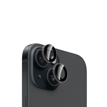 WE Lentilles de protection pour objectifs d'appareil photo iPhone 15/15 PLUS transparent/noir (2 lentilles incluses)