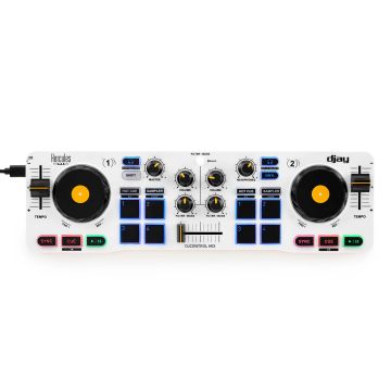 Hercules DJControl Control MIX Bluetooth Pour Smartphone et tablettes ( Andoid et iOS) 2 Platines + mixage au centre Alim USB Support smartphone inclus.4780921
