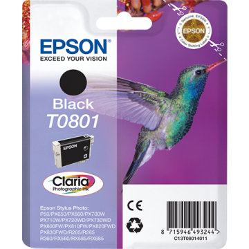 EPSON Cartouche Colibri T0801 Encre Claria Noir 7,4ml