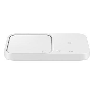 Pad Induction plat DUO Watch, Charge Rapide 15W (chargeur secteur non inclus). Compatible avec Apple. Coloris Blanc EP-P5400BWEGEU