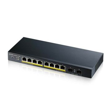 Zyxel GS1900-10HP v2 - Switch Smart Admin.8 x Gbps RJ45 PoE + 2 x SFP 802.3at - desktop - fanless.