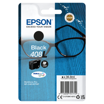 EPSON Encre Noire 36.9ml DURABrite Ultra Lunettes - 408/408L