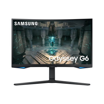 Ecran 27'' Samsung Noir Smart Monitor Gaming ODYSSEY G6 2560x1440 240Hz Incurvé 16:9 350 cd/m² 1ms 2xHDMI 1xDP 2xUSB HPs Pied réglab hauteur orient pivot inclin