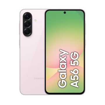 Smartphone Galaxy A56 Rose 5G 8Go 128Go + coque transparente + verre trempé Galaxy A56 5G GP-FPA566AEGTW + Chargeur secteur Rapide 25W Type C Blanc EP-T2510XWEG