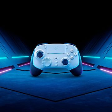 RAZER Manette Wolverine V2 Pro (PlayStation Licensed) Blanc Manette de jeu ss fil boutons d'action méca-tactiles - croix directionnelle à microswitch PS5/PC