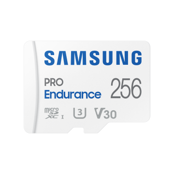 CARTE MEMOIRE SAMSUNG 256 Go MICRO-SD Pro Endurance avec adaptateur SD Classe 10 Lecture 100 Mo/s Ecriture 40 Mo/s MB-MJ256KA/EU