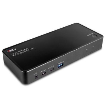 Docking Station KVM 2 Ports USB Type C MST Ajoute des ports DP, HDMI, USB,Gigabit Ethernet, Audio et Power Delivery à 2 PC , Tablettes ou Smartphone