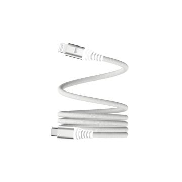 Câble USB-C/Lightning magnétique, USB2,0 - 9V/3A/27W, 1mètre blanc