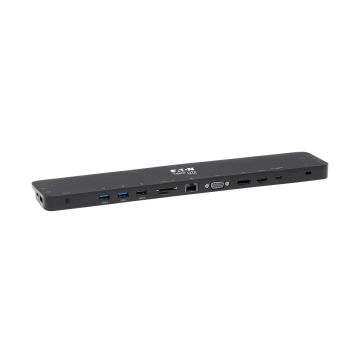 Eaton Tripp Lite - Station d accueil USBC, triple écran - HDMI 4K et DisplayPort, VGA, USB 3.2 Gen 1, HUB USB-A/C, GbE, chargement PD 100 W