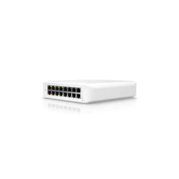 Ubiquiti - UniFi Switch Lite USW-Lite-16-POE - Commutateur - Géré - 16 x 10/100/1000 (8 PoE+) - de bureau, fixation murale - PoE+ (45 W)