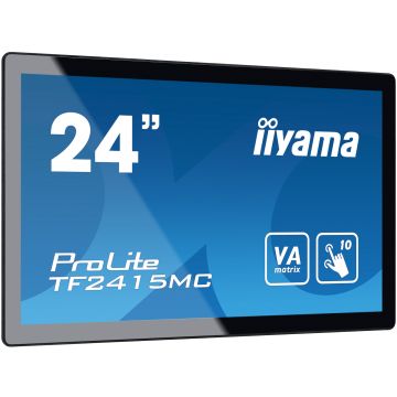 ECRAN IIYAMA23,8 Open Frame Tactil Noir PCAP 10pts 16:9 1920x1080 USB VGA HDMI Display Port 315cd/m² 16ms Pays/Portrait TF2415MC-B2