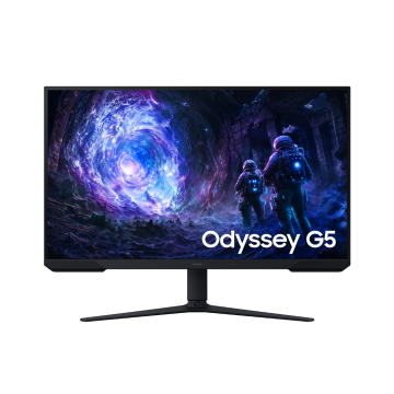 Ecran 32'' Samsung Gaming ODYSSEY G5 Noir VA 180Hz 16:9 1ms 2560x1440 300cd/m² 2xHDMI Displayport Pied réglable hauteur orientable inclinable pivot