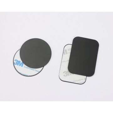 Pack de 2 Plaques métalliques - Fixation magnétique de support voiture - Noir