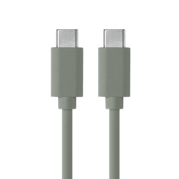 Câble USB-C/USB-C en silicone - USB 2.0 - Charge 3A/60W - 1.50m - vert kaki