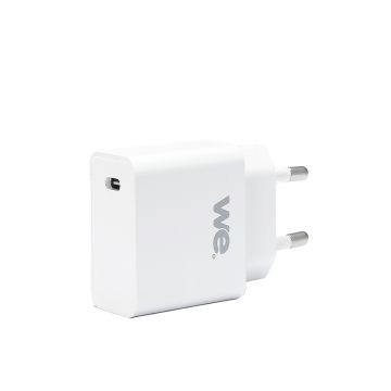 Bundle chargeur USB-C + câble Chargeur 1 port USB-C 18W, PD3.0 +1 Câble USBC/USBC de 1 mètre blanc