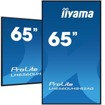 IIYAMA LFD 65 dalle VA 24/7 4K 3840x2160 16:9 3xHDMI 2xUSB 2.0 RJ45 RS-232c HPs 500cd/m² Paysage/port 6,5ms MediaPlayer VESA 400x400 support mural incl
