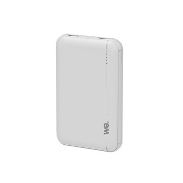 WE Batterie de secours 5000mAh - 2 ports USB A - 5V/2.1A - Sortie totale 10.5W - Blanc