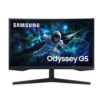 Ecran 27'' Samsung Gaming Odyssey G55C Noir 165Hz 1ms 2560x1440 VA Incurvé 1000R 300cd/m² 2500:1 HDR10 HDMI Displayport AMD FreeSync Pied inclinable