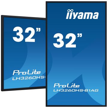 IIYAMA LFD 31,5 dalle VA 24/7 1920x1080 16:9 3xHDMI 2xUSB 1xRJ45 (LAN) 500cd/m² Paysage/port 8ms MediaPlayer VESA 150x200 support mural inclus / LH3260HS-B1AG