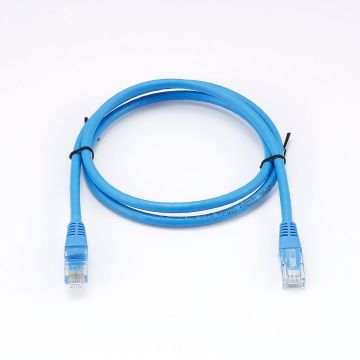 Câble RJ45 Male/Male droit CAT6A U/UTP - Longueur 1M - Bleu - en sachet