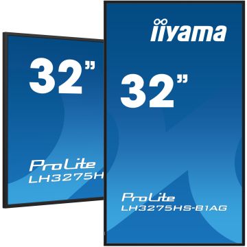 IIYAMA LFD 32 dalle IPS 24/7 FHD 16:9 2xHDMI 1xDisplayPort 2xUSB 500cd/m² Paysage/port 8ms MediaPlayer VESA 200x200/LH3275HS-B1AG