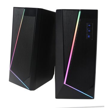 Enceinte PC WE 2.0 2 x 3W RMS Connexion Bluetooth, LED RGB Port USB, Jack stéréo 3.5 mm Interrupteur on/off