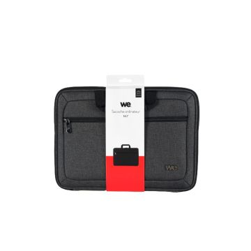 SACOCHE WE 14.1'', dos semi-rigide, polyester + EVA , gris foncé 380x40x275