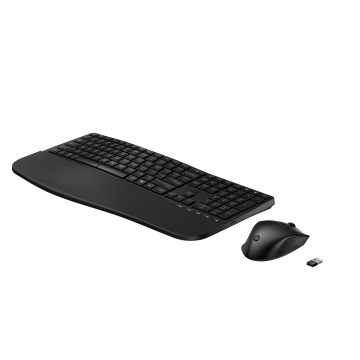 HP-C HP 685 Comfort Noir - Clavier + Souris sans fil Dual-Mode (2,4 GHz, Bluetooth), Design complet et Ergonomic - 1 X AA (souris), 2 x AA (clavier) - STB