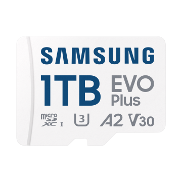CARTE MEMOIRE SAMSUNG 1TO MICRO SD EVO PLUS 2024 avec adaptateur SD classe 10 Lecture 160 Mo/s Ecriture 160 Mo/s MB-MC1T0SA/EU