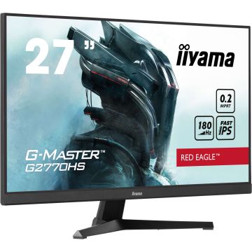 Ecran IIYAMA 27'' G-Master 0.2ms Red eagle Fast IPS 16:9 1920x1080 180Hz 300cd/m² HPs 2 x 2W HDMI DisplayPort VESA 100x100 Black Tuner G2770HS-B1