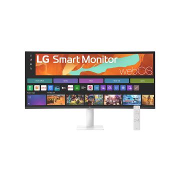 ECRAN LG Smart Monitor 34" VA Blanc 21:9 5ms 3440x1440 100Hz 300cd/m2 Incurvé 1800R HDMI USB LAN HPs Ecran réglab inclinaison