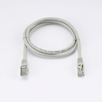 Câble RJ45 Male/Male droit CAT7 S/FTP - Longueur 1M - Gris - en sachet