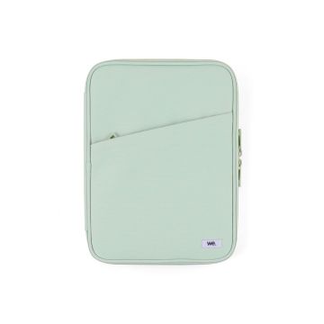 WE POP Housse universelle pour tablette jusqu'à 11'' : coloris vert - 2 grandes poches intérieures - 1 poche frontale - 1 compartiment stylet