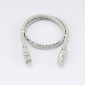 Câble RJ45 Male/Male droit CAT6 U/UTP - Longueur 0.50M - Gris - en sachet