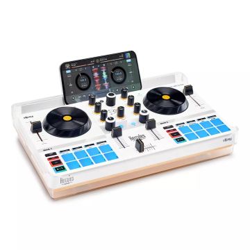 Hercules DJControl Control MIX ULTRA Bluetooth Pour Smartphone et tablettes ( Andoid et iOS) 2 Platines + mixage au centre Alim USB Support smartphone inclus