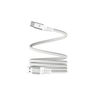 Câble USB/USB-C magnétique, USB2,0 - 20V/3A 60W max, 1mètre blanc